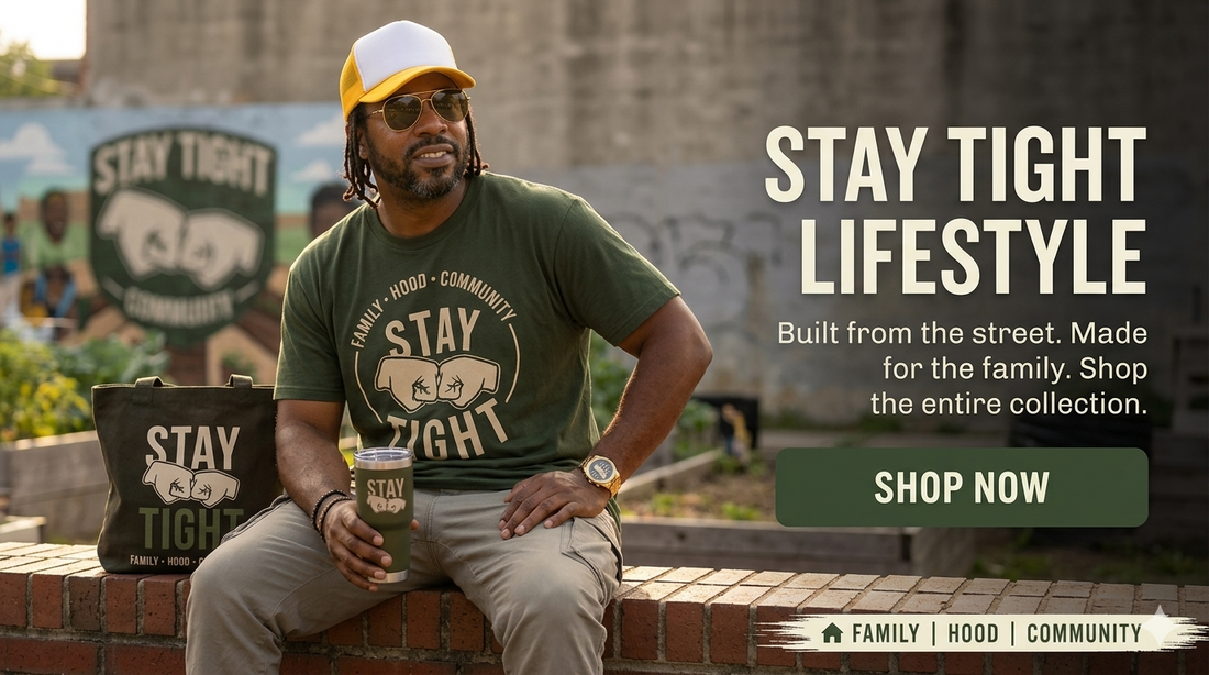 Discover the story behind Stay Tight—a premium streetwear brand built on family, hood, community, loyalty, and unity. Wear the message. Live the lifestyle.