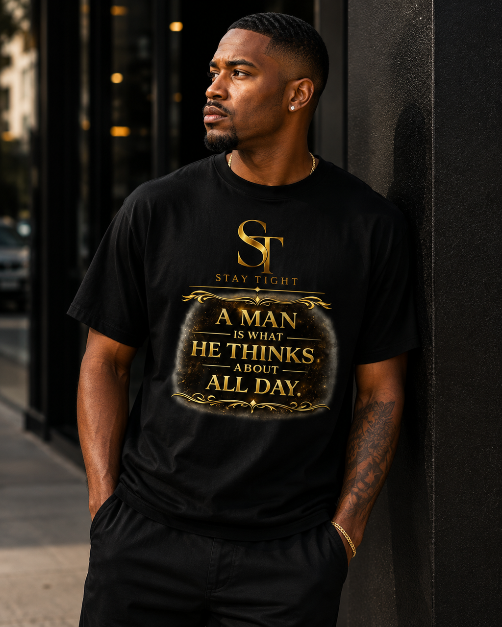A Man Is What He Thinks About All Day – Stay Tight Premium Heavyweight Tee