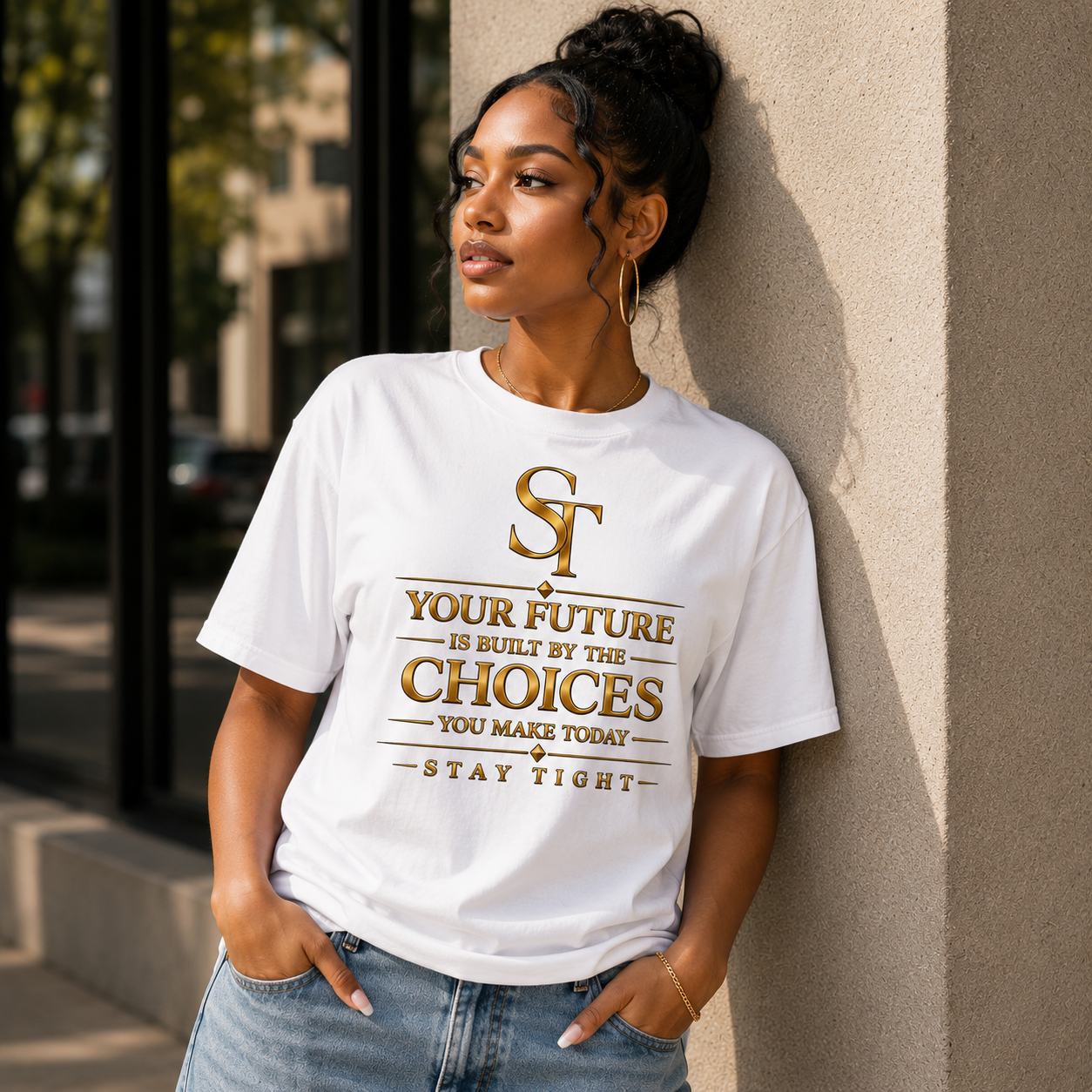Your Future Is Built by Your Choices – Stay Tight Premium Heavyweight Tee