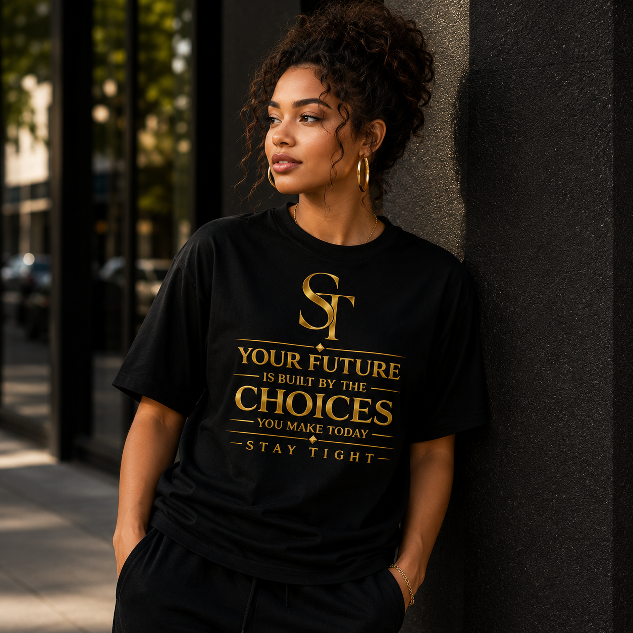 Your Future Is Built by Your Choices – Stay Tight Premium Heavyweight Tee