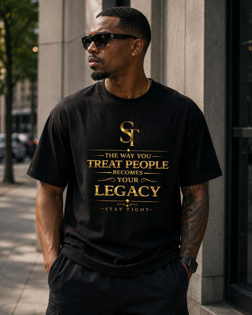 The Way You Treat People Becomes Your Legacy – Stay Tight Premium Heavyweight Tee