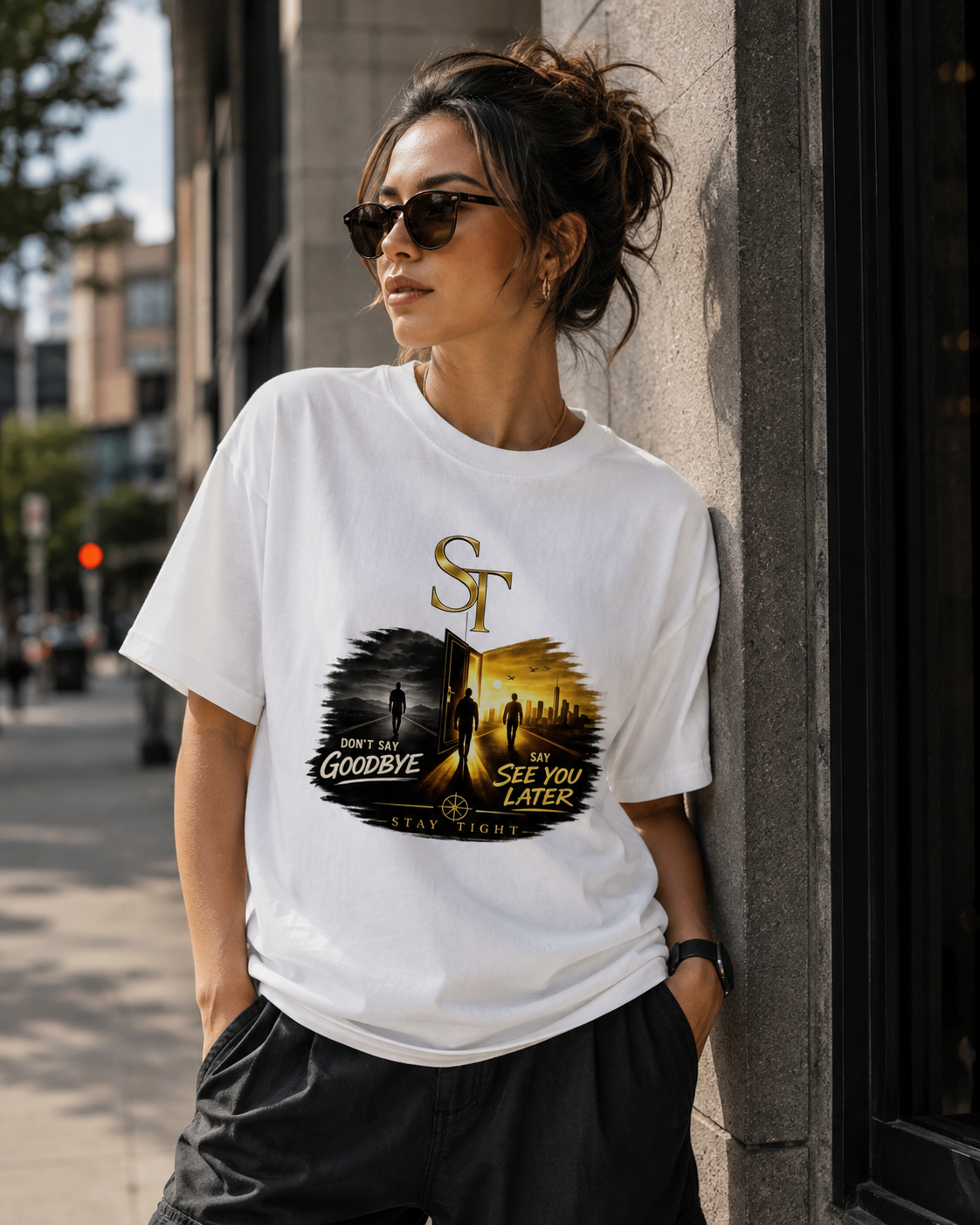 Don't Say Goodbye. Say See You Later | Premium Heavyweight Inspirational T-Shirt