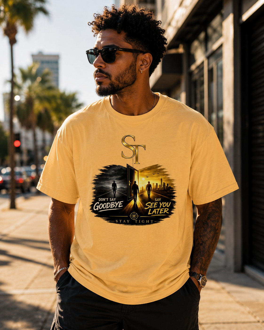 Don't Say Goodbye. Say See You Later | Premium Heavyweight Inspirational T-Shirt