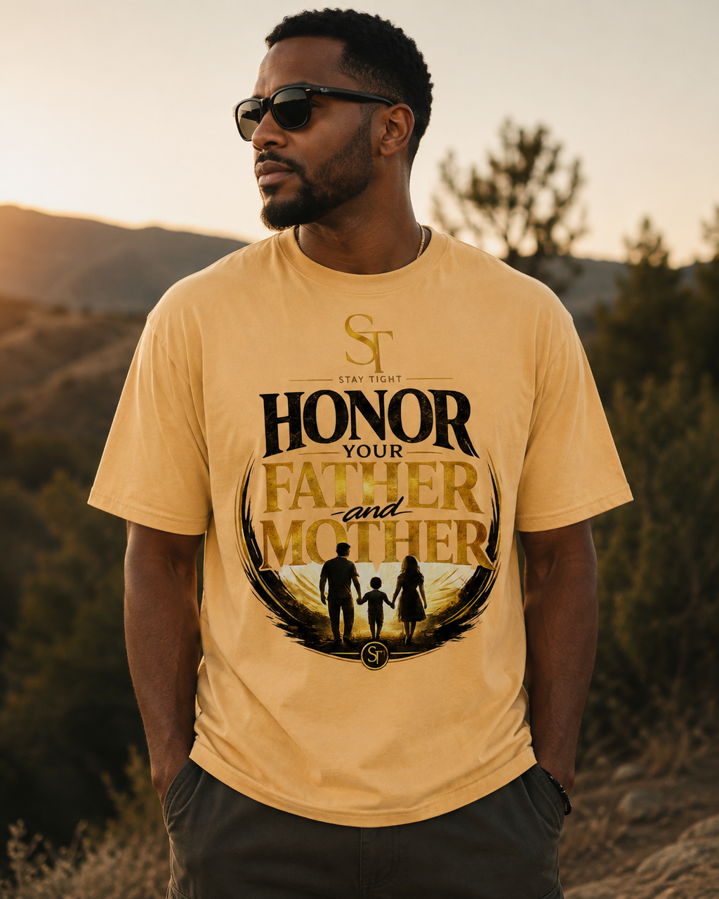 Honor Your Father and Mother | Ephesians 6:2 Christian Graphic T-Shirt – Stay Tight