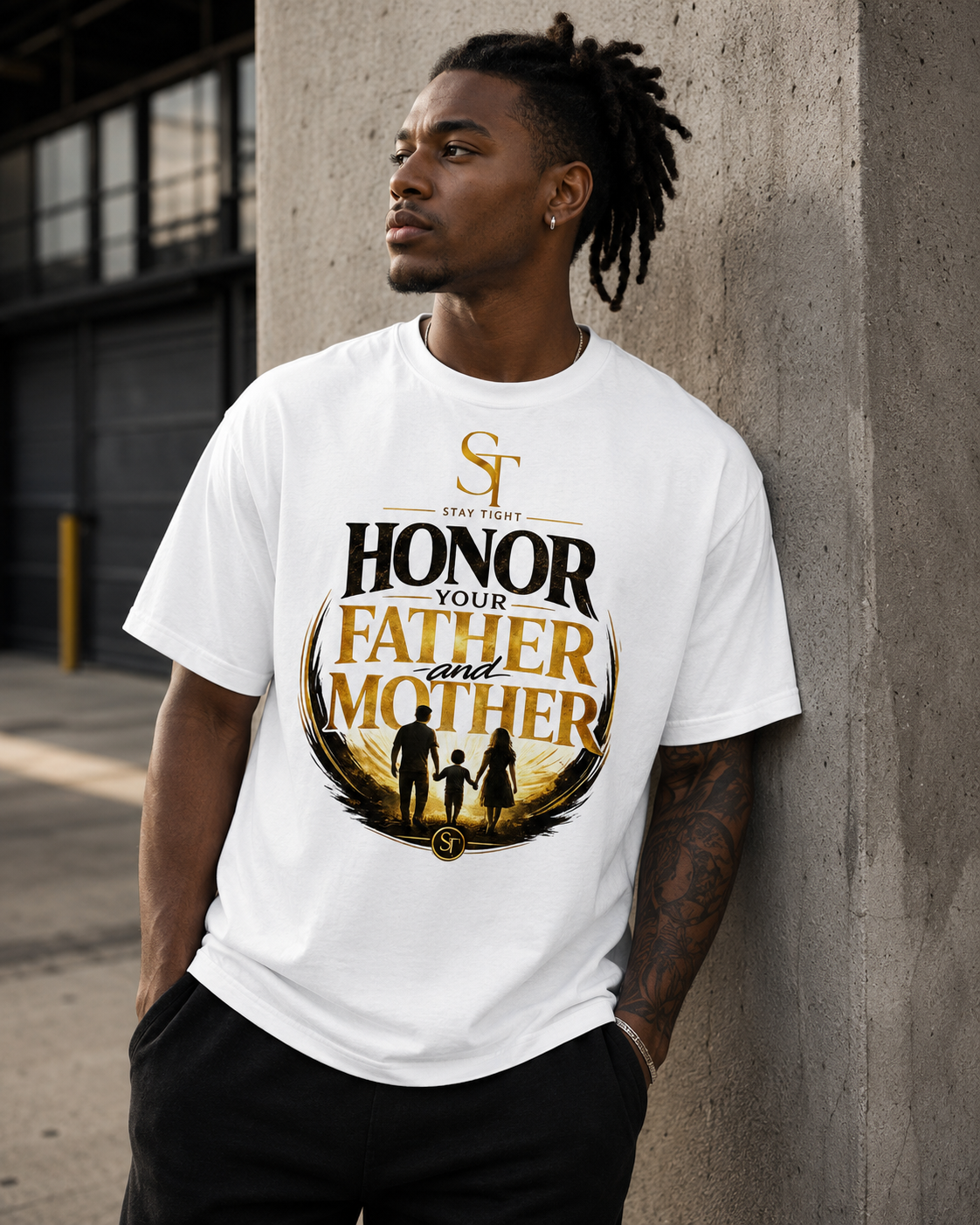 Honor Your Father and Mother | Ephesians 6:2 Christian Graphic T-Shirt – Stay Tight