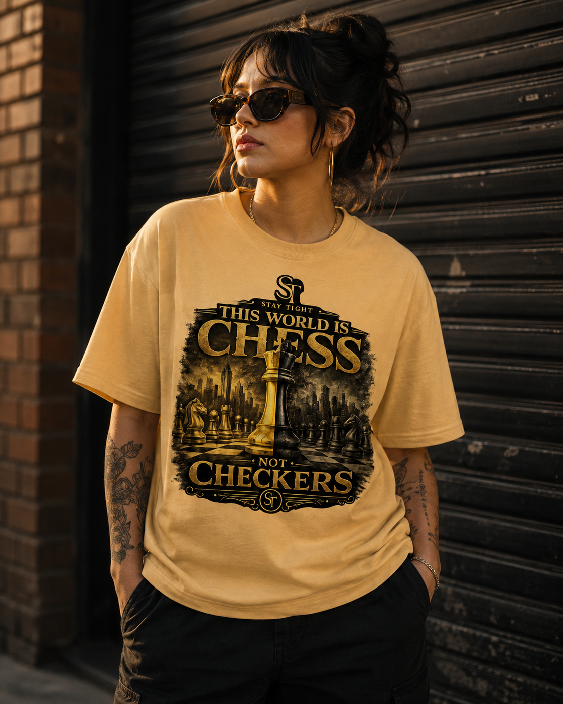 This World Is Chess, Not Checkers | Strategy & Success Graphic T-Shirt – Stay Tight