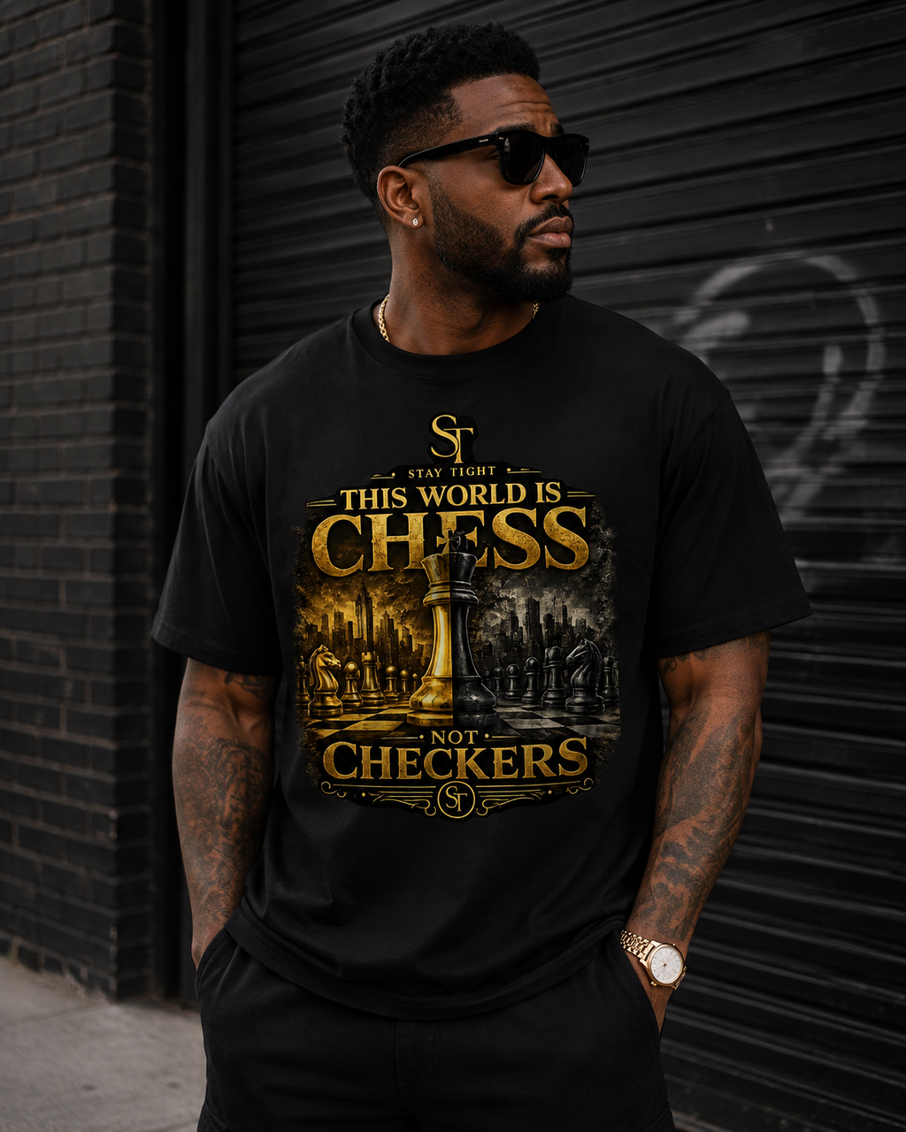 This World Is Chess, Not Checkers | Strategy & Success Graphic T-Shirt – Stay Tight