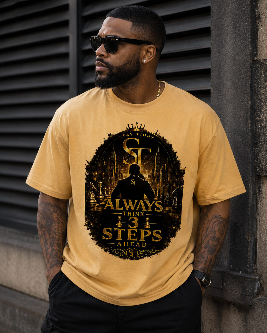 Always Think 3 Steps Ahead | Strategic Mindset Graphic T-Shirt – Stay Tight