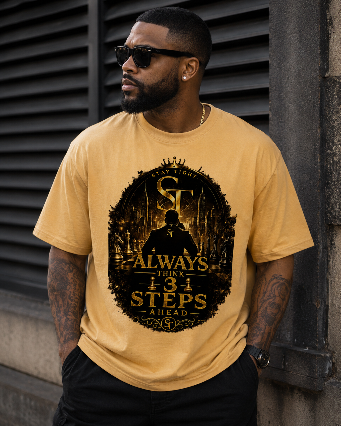 Always Think 3 Steps Ahead | Strategic Mindset Graphic T-Shirt – Stay Tight