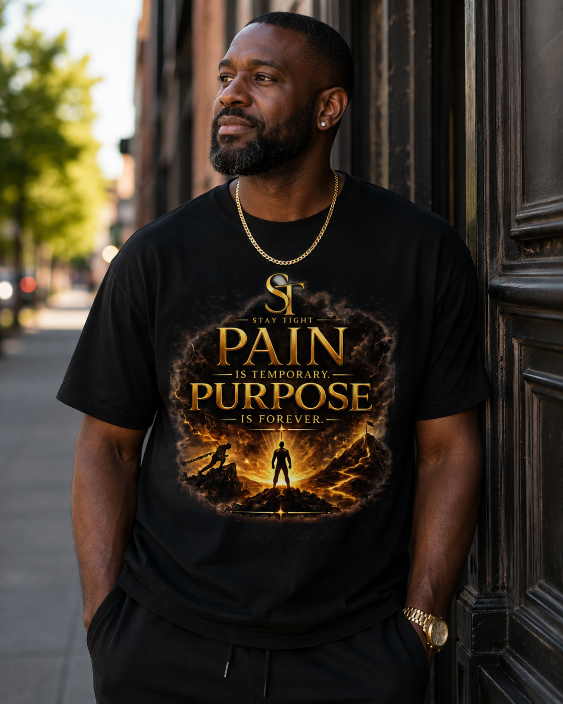 Pain Is Temporary. Purpose Is Forever. Premium Heavyweight Graphic T-Shirt | Stay Tight