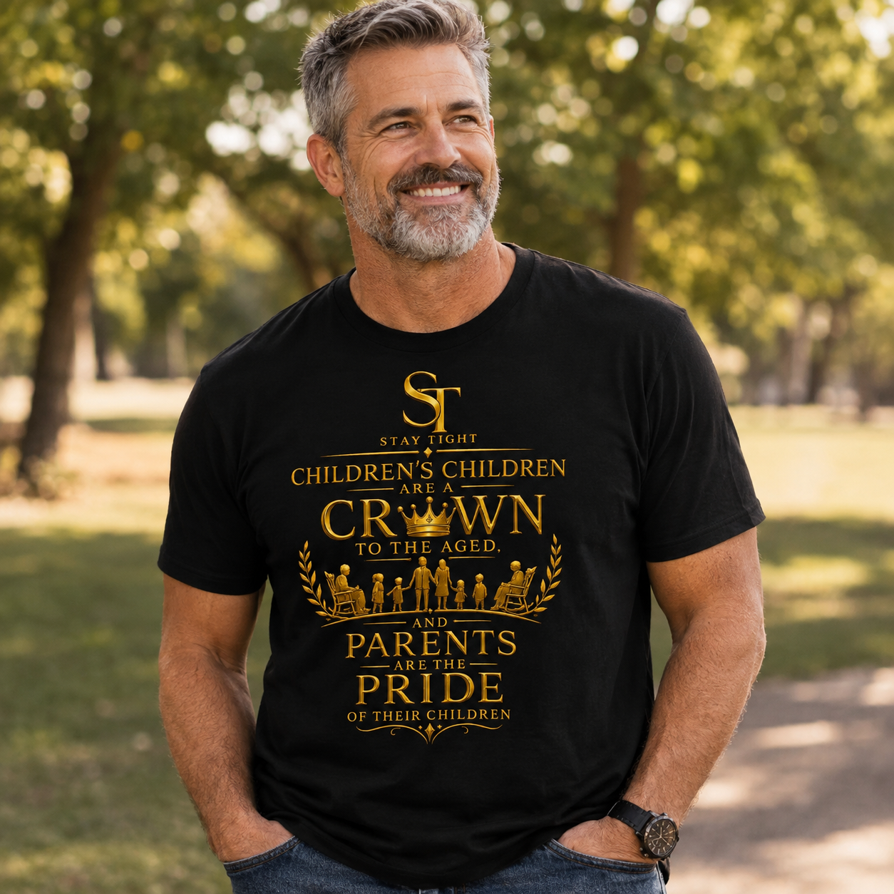 Children's Children Are a Crown Premium Heavyweight Graphic T-Shirt | Stay Tight
