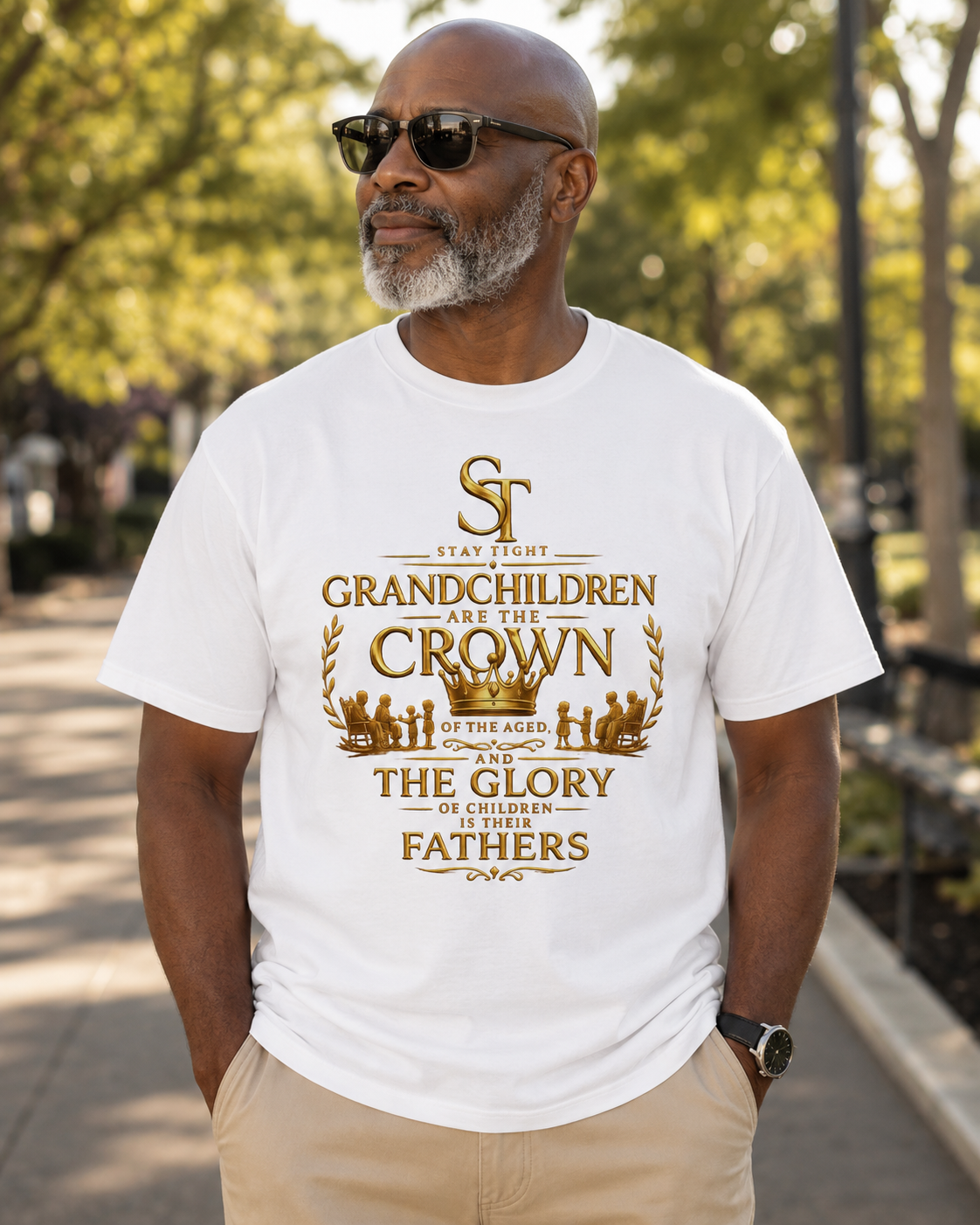 Grandchildren Are the Crown Premium Heavyweight Graphic T-Shirt | Stay Tight
