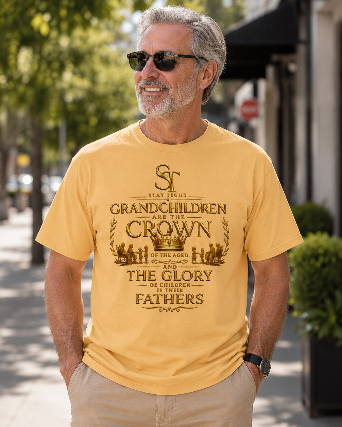 Grandchildren Are the Crown Premium Heavyweight Graphic T-Shirt | Stay Tight