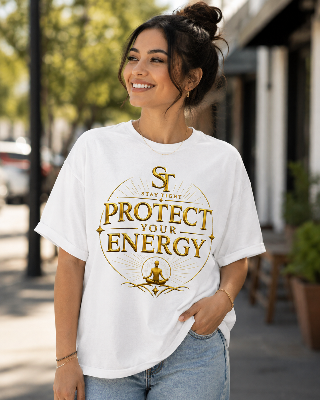 Protect Your Energy Premium Heavyweight Graphic T-Shirt | Stay Tight