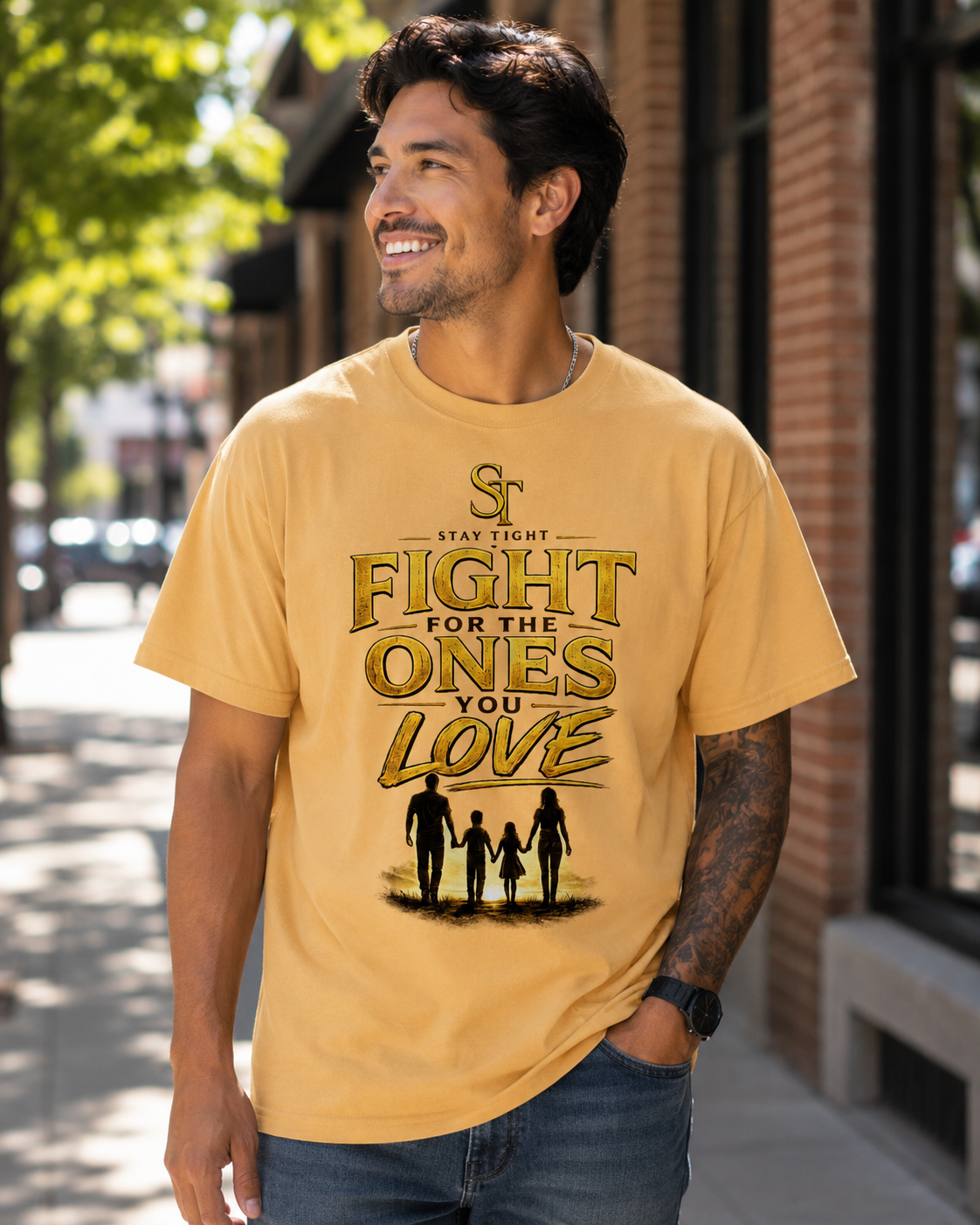 Fight for the Ones You Love Premium Heavyweight Graphic T-Shirt | Stay Tight