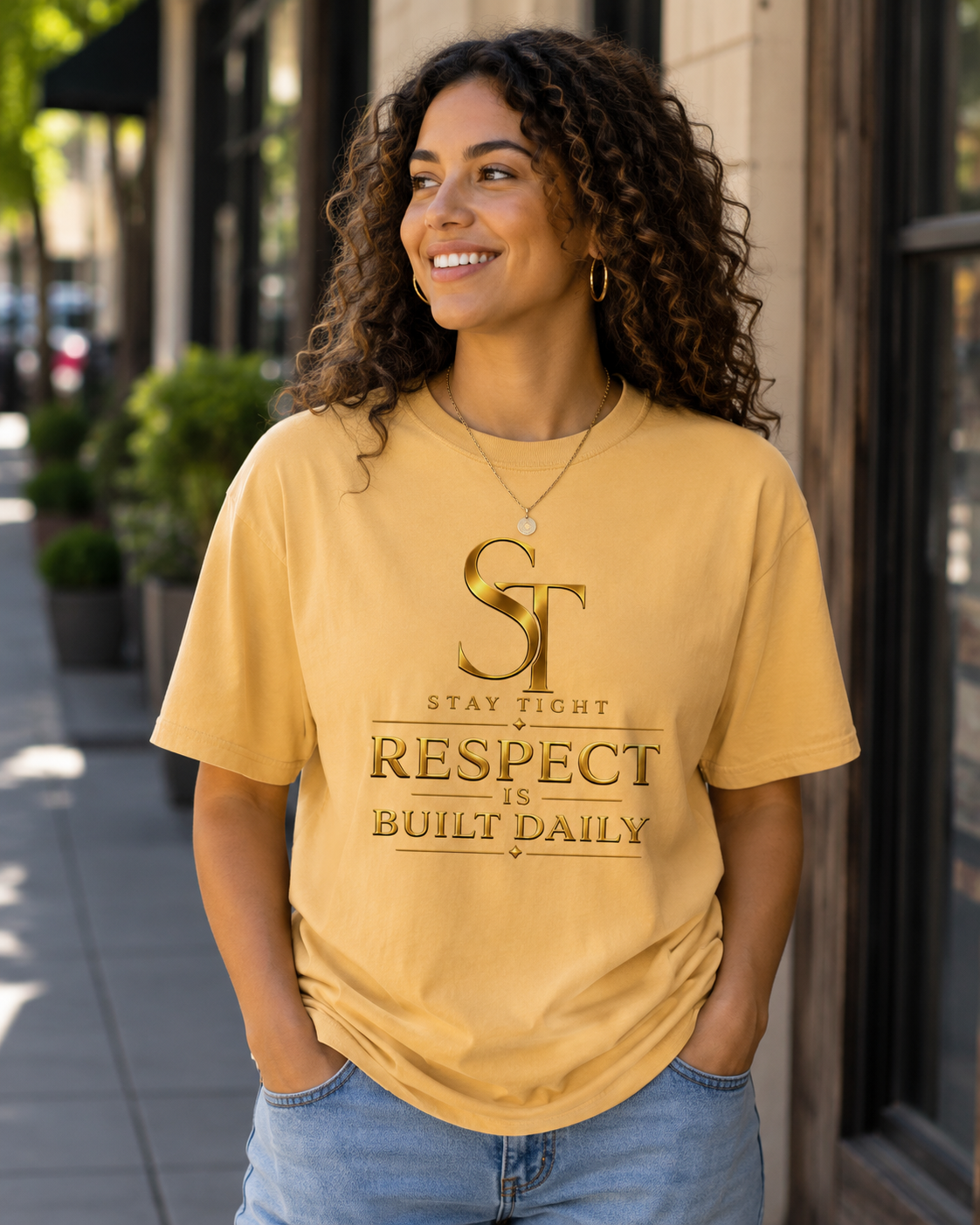 Respect Is Built Daily Premium Heavyweight Motivational Graphic T-Shirt | Stay Tight
