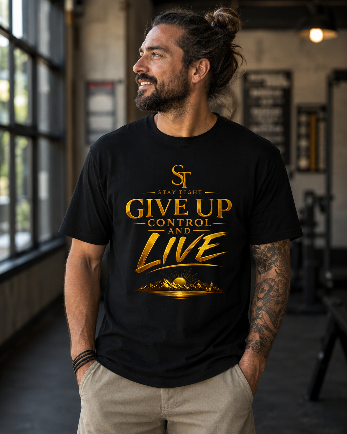 Give Up Control and Live Premium Heavyweight Graphic T-Shirt | Stay Tight