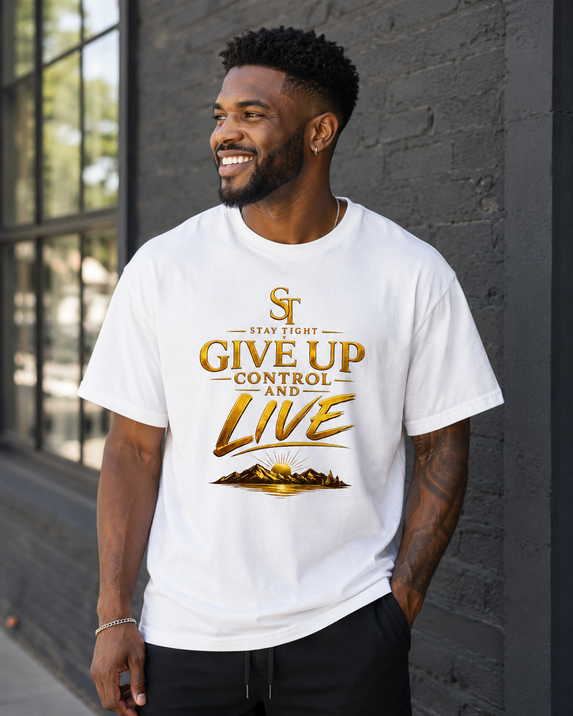 Give Up Control and Live Premium Heavyweight Graphic T-Shirt | Stay Tight