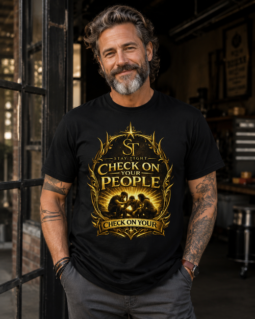 Check On Your People Premium Heavyweight Graphic T-Shirt | Stay Tight