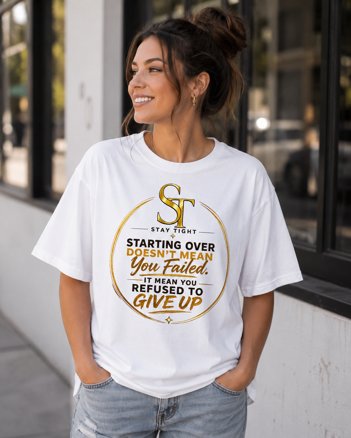 Starting Over Doesn't Mean You Failed Premium Heavyweight Graphic T-Shirt | Stay Tight