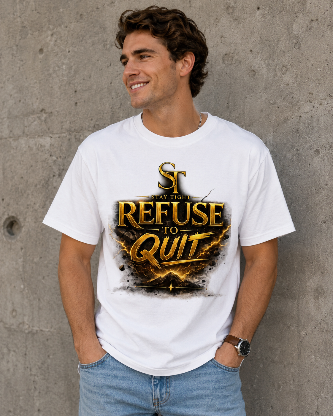 Refuse to Quit Premium Heavyweight Graphic T-Shirt | Stay Tight