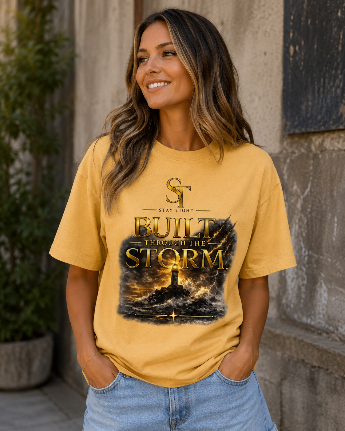 Built Through the Storm Premium Heavyweight Graphic T-Shirt | Stay Tight