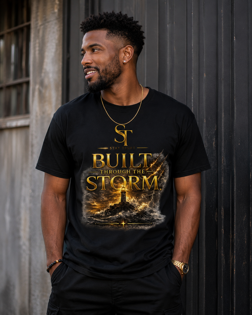 Built Through the Storm Premium Heavyweight Graphic T-Shirt | Stay Tight
