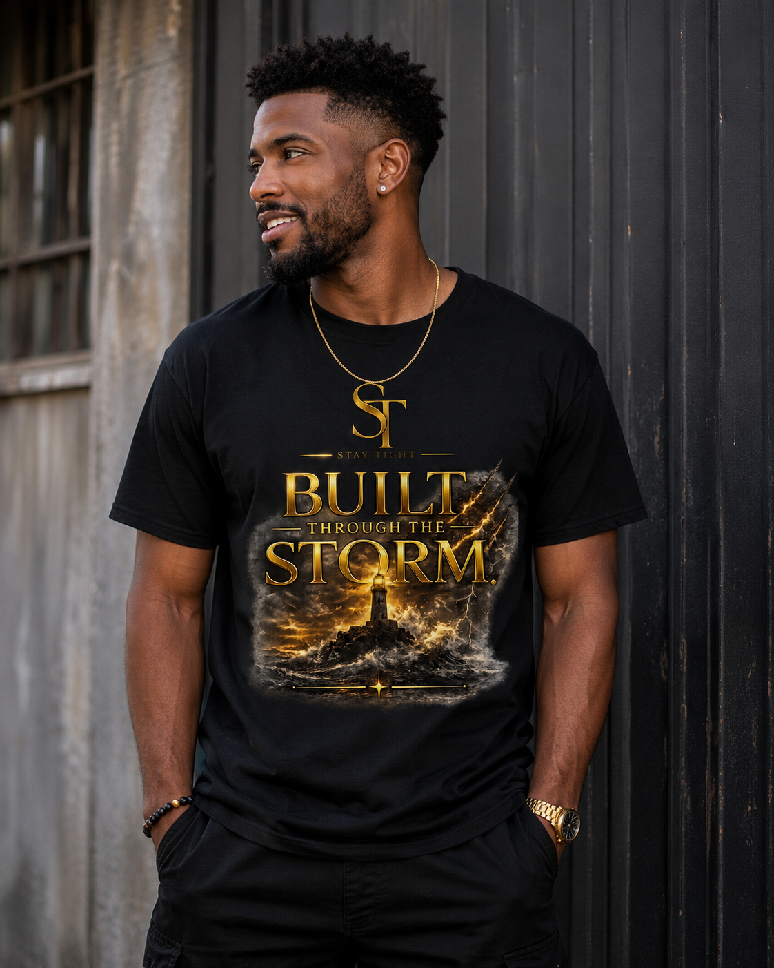 Built Through the Storm Premium Heavyweight Graphic T-Shirt | Stay Tight