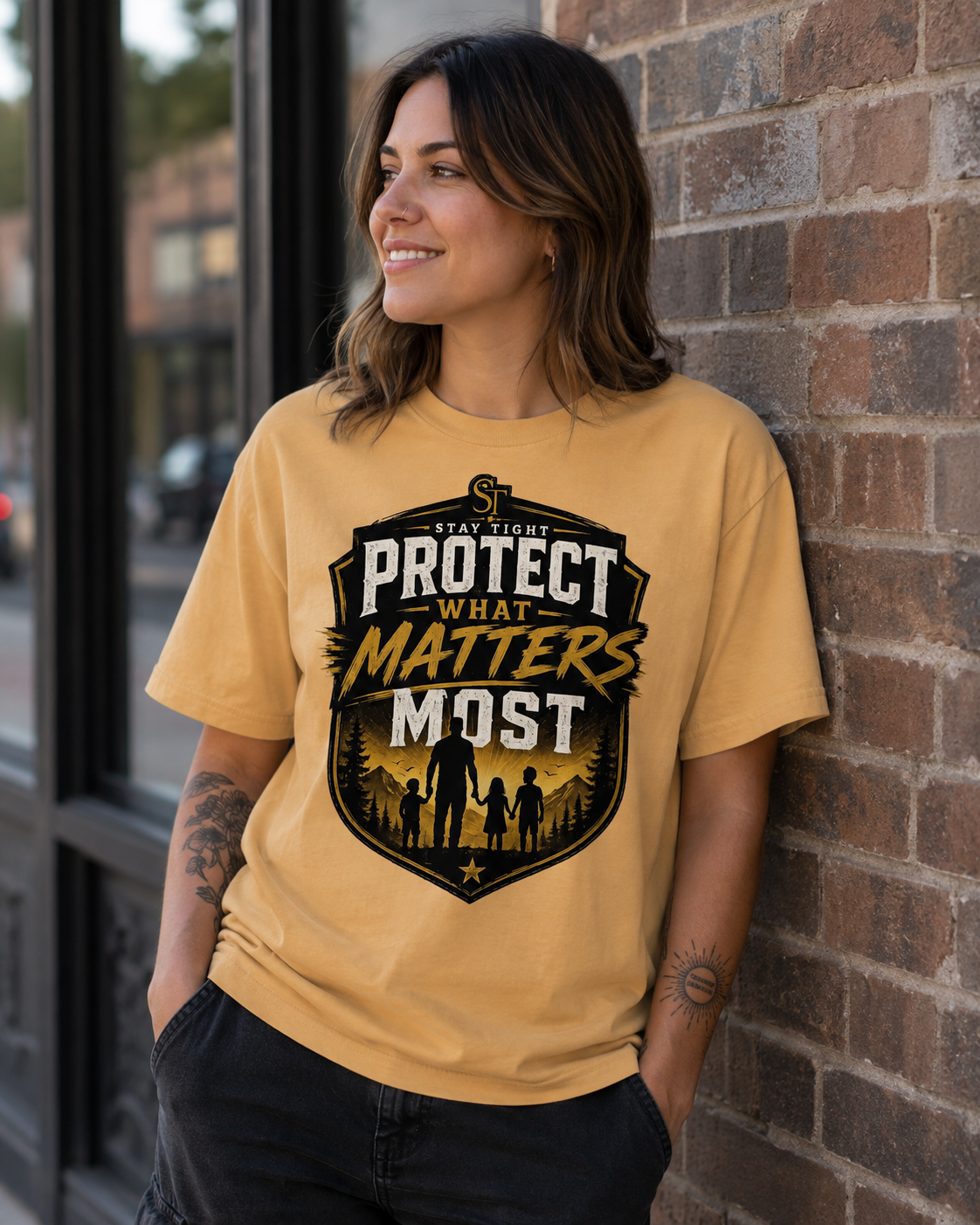 Protect What Matters Most Premium Heavyweight Graphic T-Shirt | Stay Tight