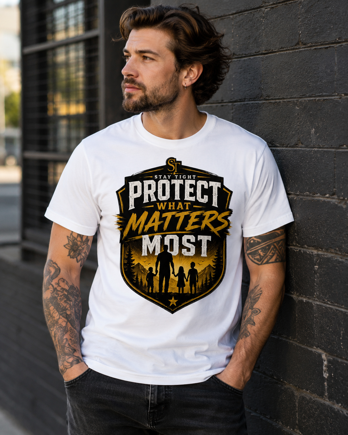 Protect What Matters Most Premium Heavyweight Graphic T-Shirt | Stay Tight