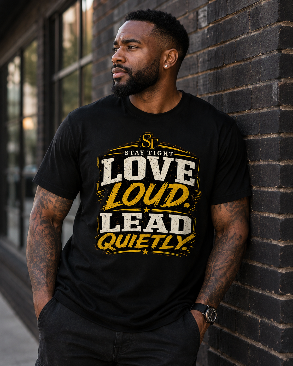 Love Loud. Lead Quietly. Premium Heavyweight Graphic T-Shirt | Stay Tight
