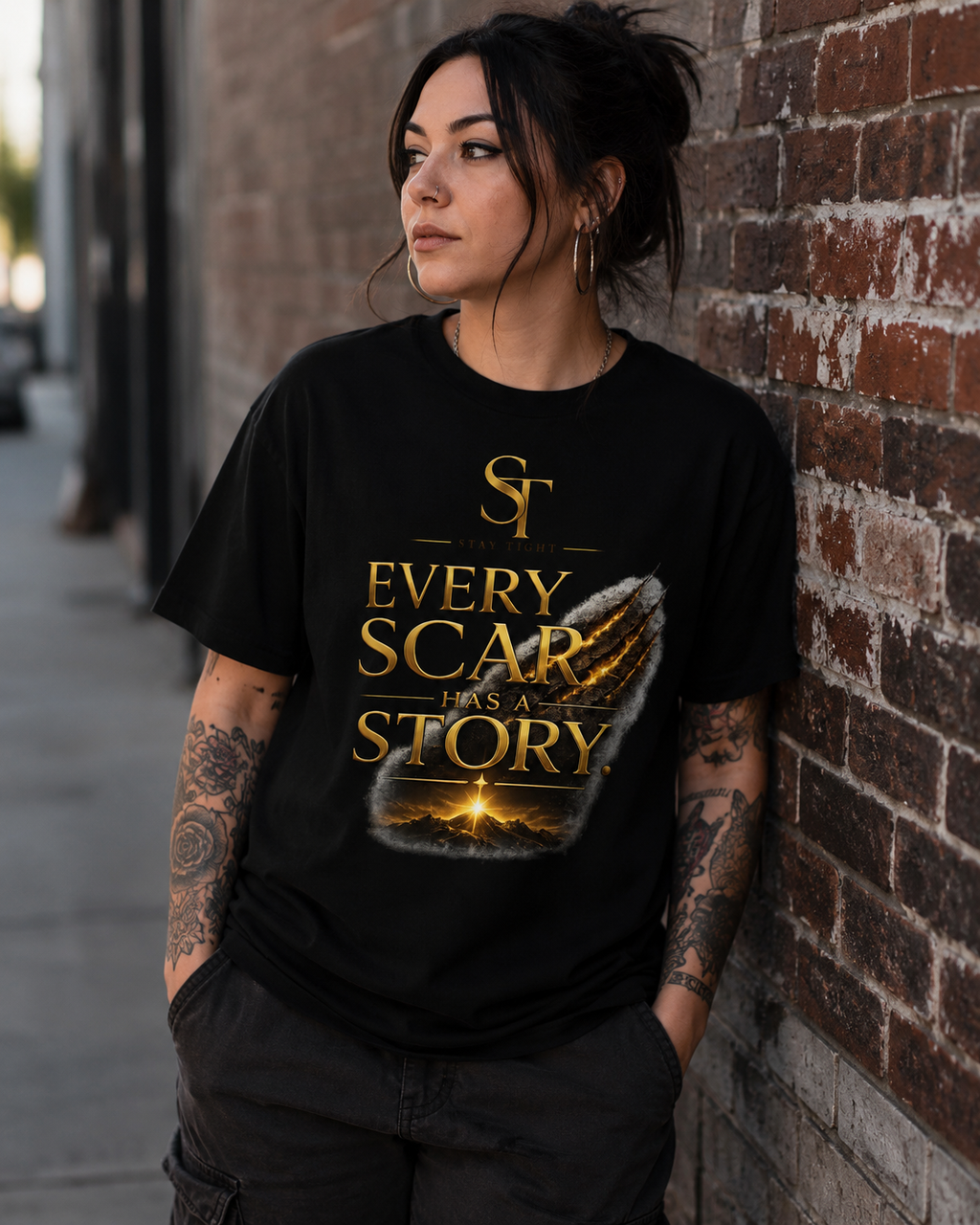 Every Scar Has a Story Premium Heavyweight Graphic T-Shirt | Stay Tight