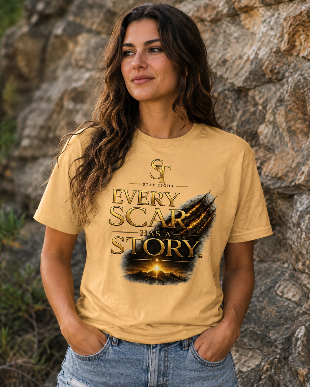 Every Scar Has a Story Premium Heavyweight Graphic T-Shirt | Stay Tight
