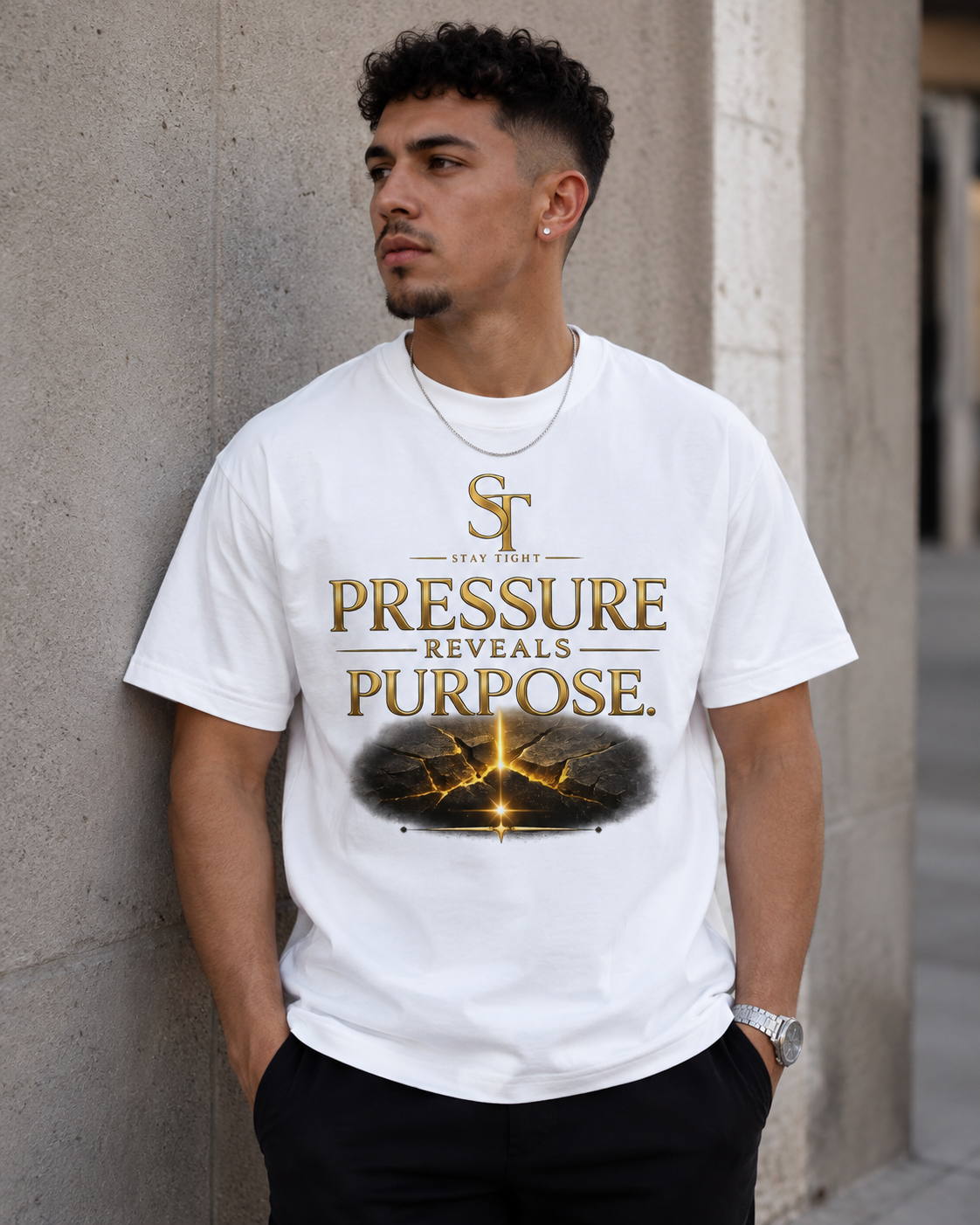 Pressure Reveals Purpose Premium Heavyweight Graphic T-Shirt | Stay Tight