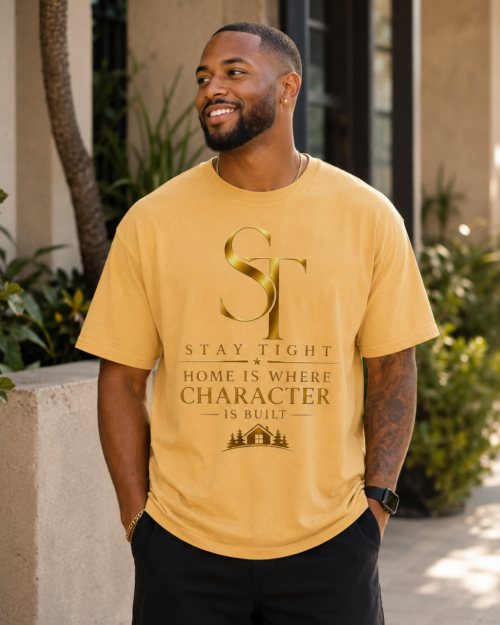 Home Is Where Character Is Built Premium Heavyweight Graphic T-Shirt | Stay Tight