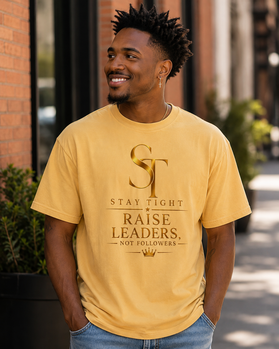 Raise Leaders, Not Followers Premium Heavyweight Graphic T-Shirt | Stay Tight