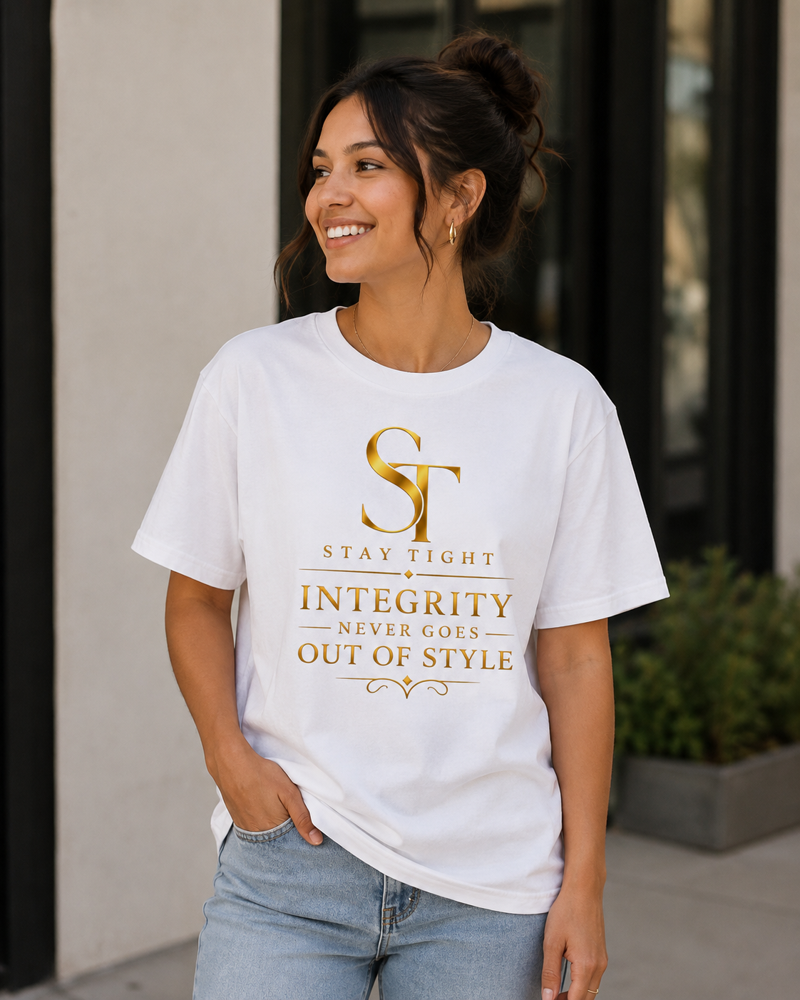 Integrity Never Goes Out of Style Premium Heavyweight Motivational Graphic T-Shirt | Stay Tight