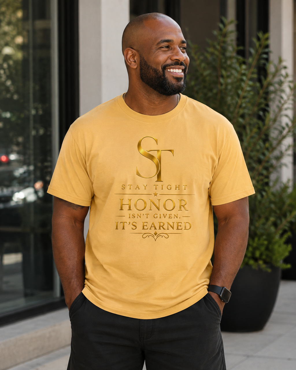 Honor Isn't Given. It's Earned. Premium Heavyweight Motivational Graphic T-Shirt | Stay Tight