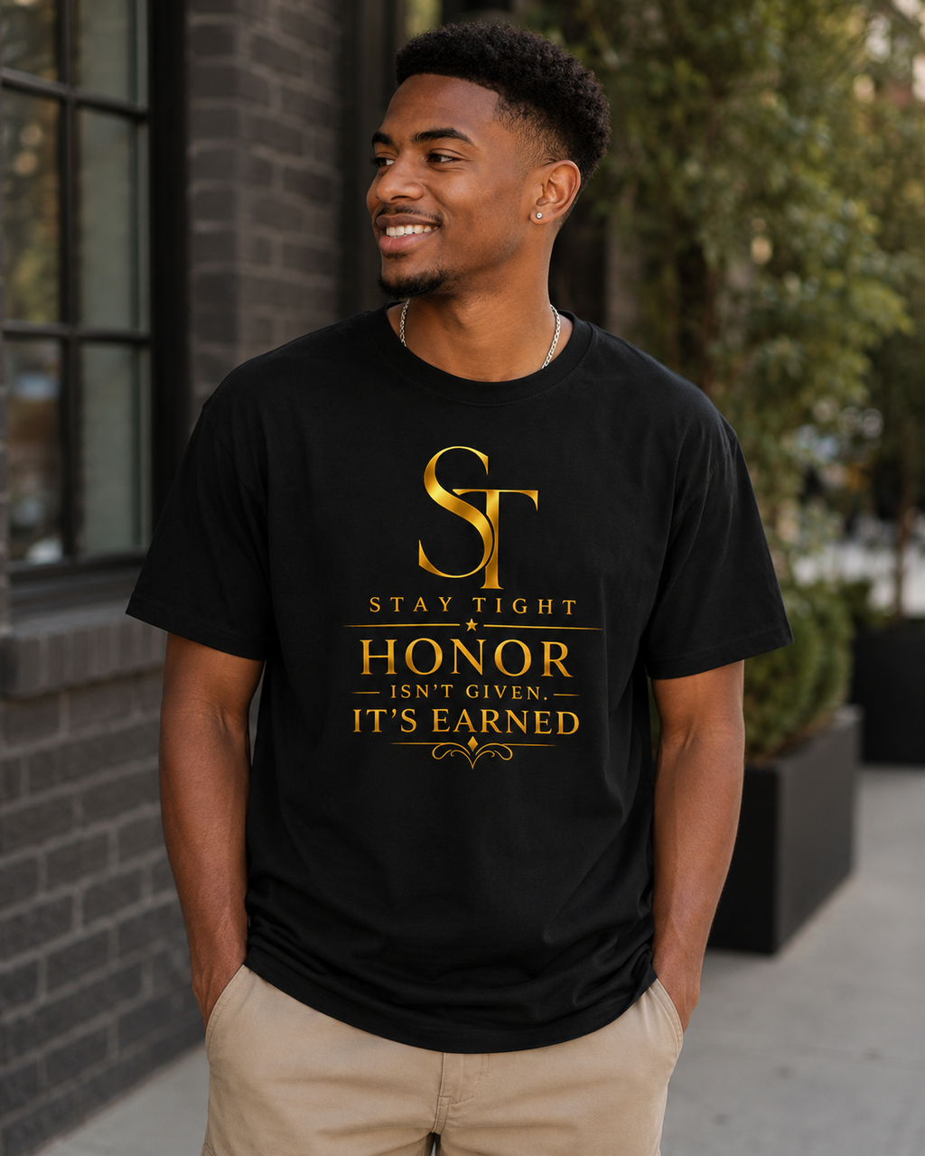 Honor Isn't Given. It's Earned. Premium Heavyweight Motivational Graphic T-Shirt | Stay Tight