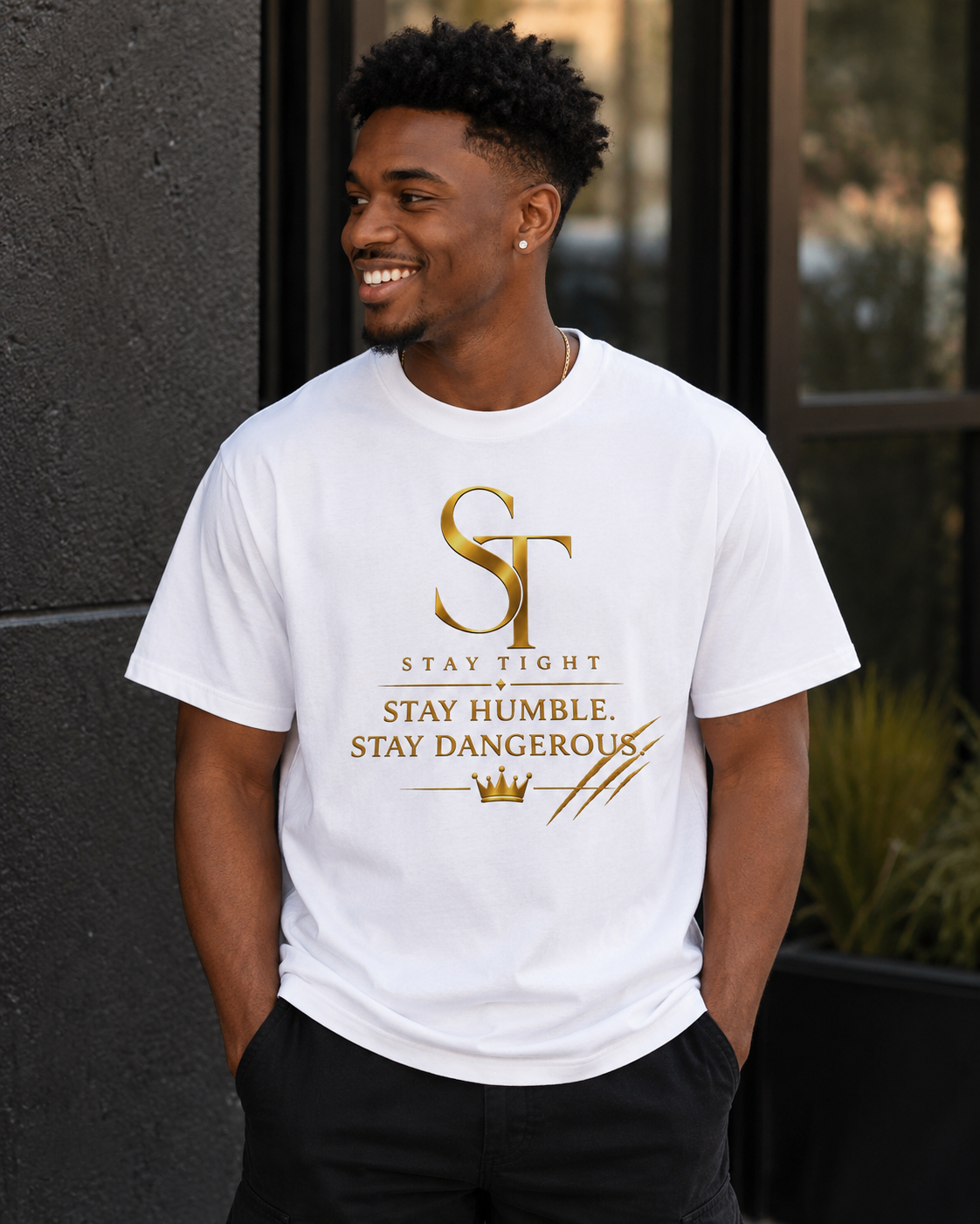 Stay Humble. Stay Dangerous. Premium Heavyweight Motivational Graphic T-Shirt | Stay Tight