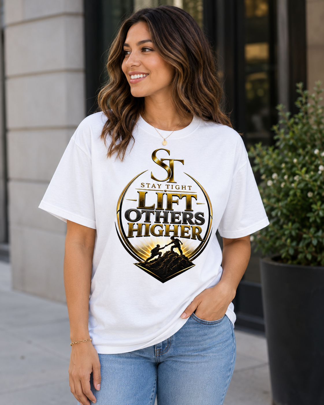 Lift Others Higher Premium Heavyweight Brotherhood Graphic T-Shirt | Stay Tight