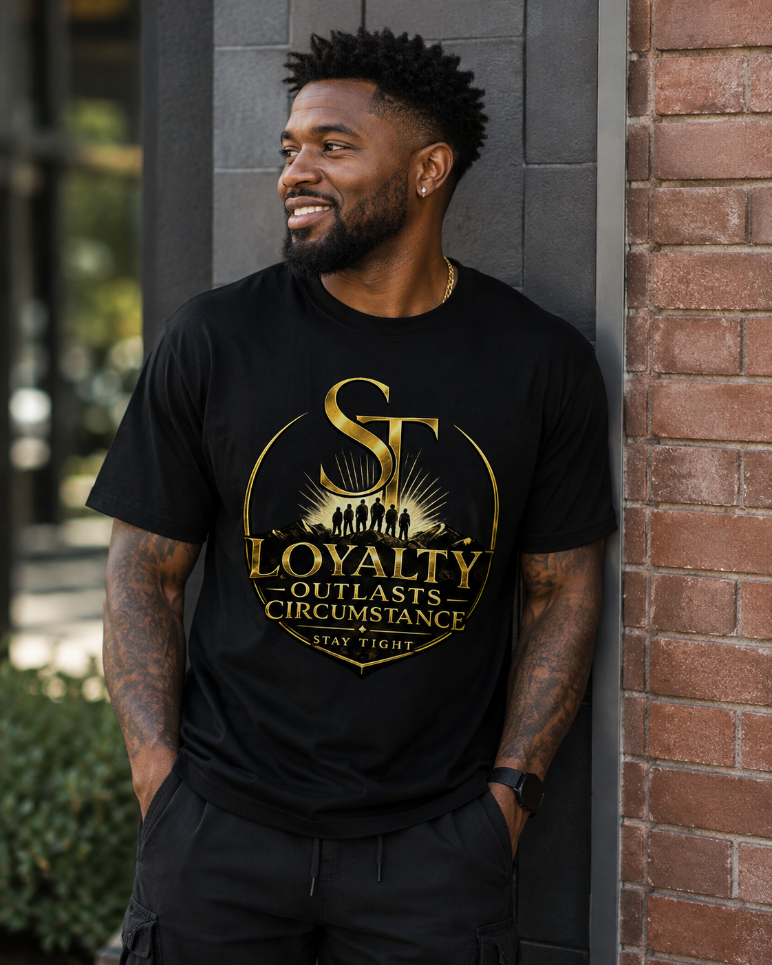 Loyalty Outlasts Circumstance Premium Heavyweight Brotherhood Graphic T-Shirt | Stay Tight