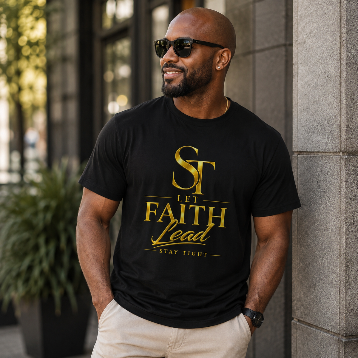 Let Faith Lead Premium Heavyweight Christian Graphic T-Shirt | Stay Tight