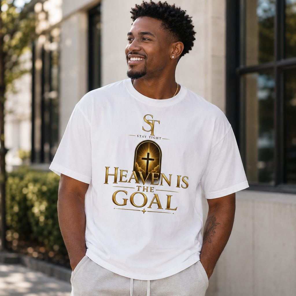 Heaven Is the Goal Premium Heavyweight Christian Graphic T-Shirt | Stay Tight