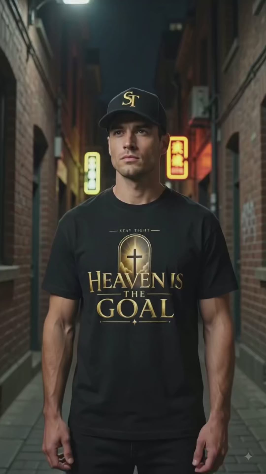 Heaven Is the Goal Premium Heavyweight Christian Graphic T-Shirt | Stay Tight