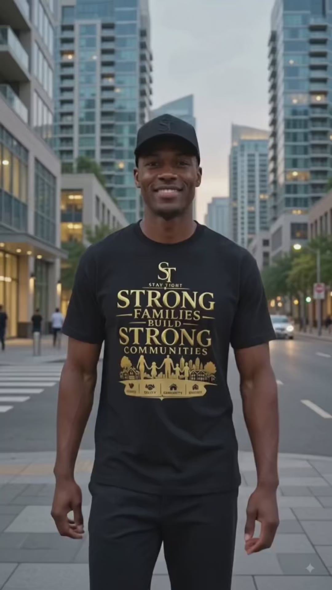 Strong Families Build Strong Communities Premium Heavyweight Graphic T-Shirt | Stay Tight