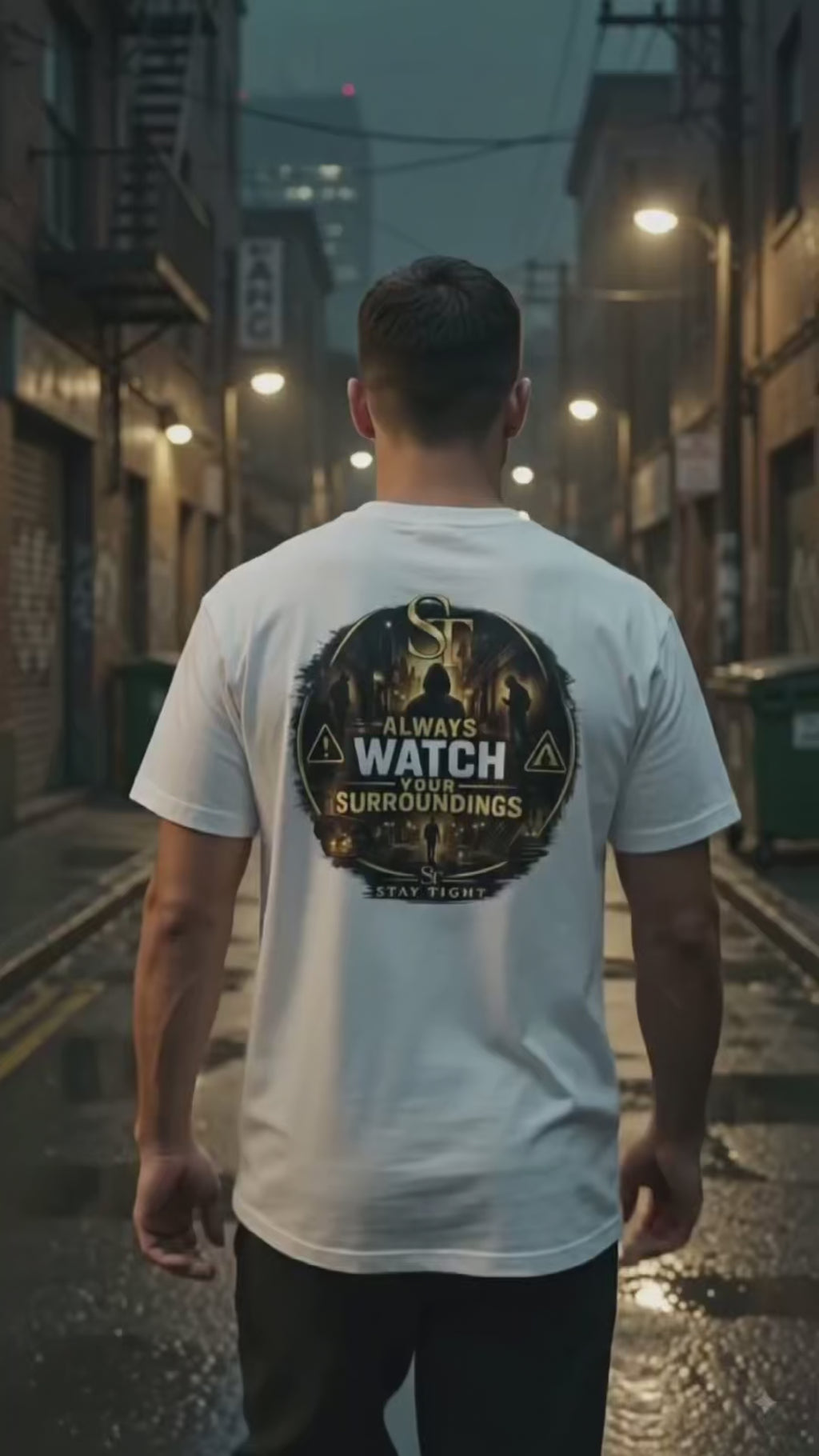 Always Watch Your Surroundings | Premium Heavyweight Awareness T-Shirt