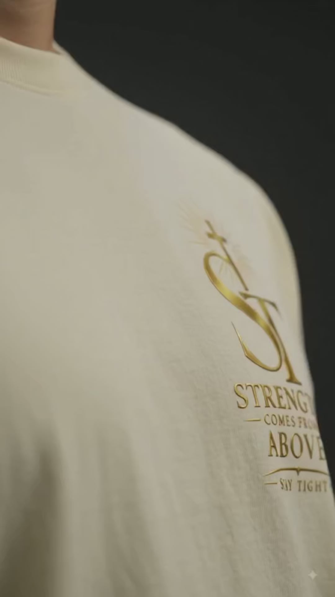 Strength Comes From Above Premium Heavyweight Christian Graphic T-Shirt | Stay Tight