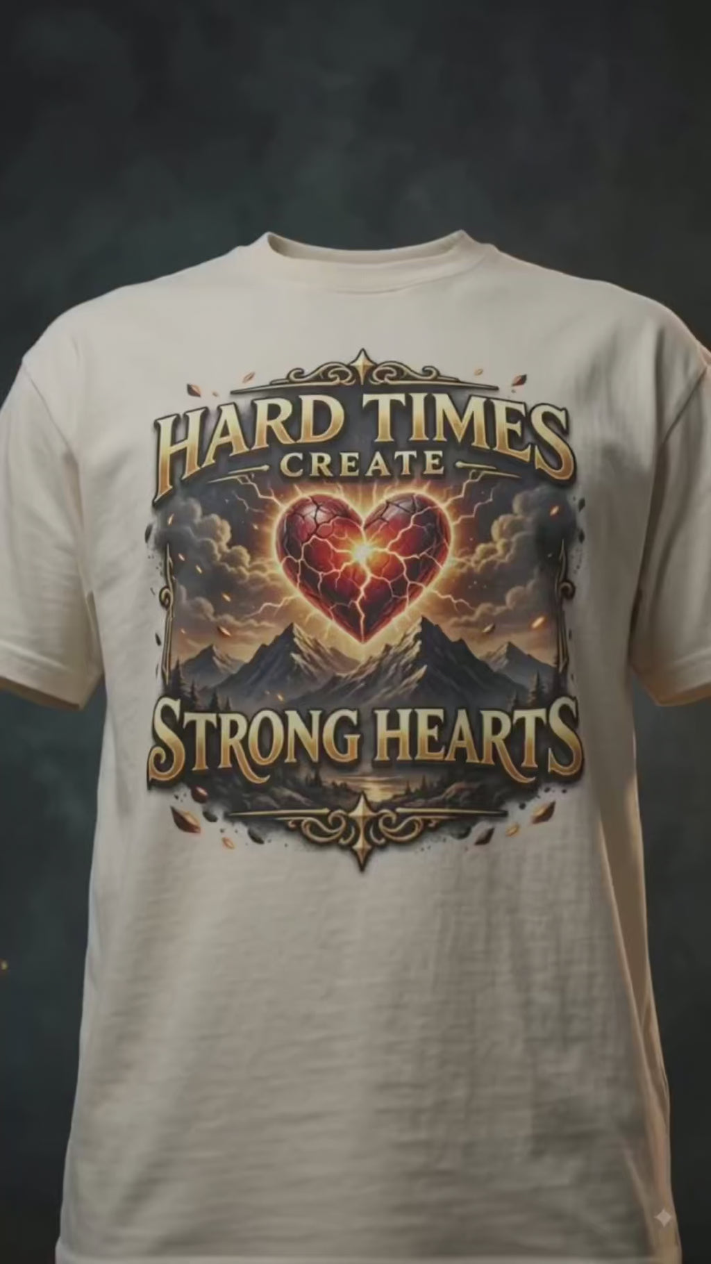 Hard Times Create Strong Hearts Premium Heavyweight Graphic T-Shirt | Stay Tight