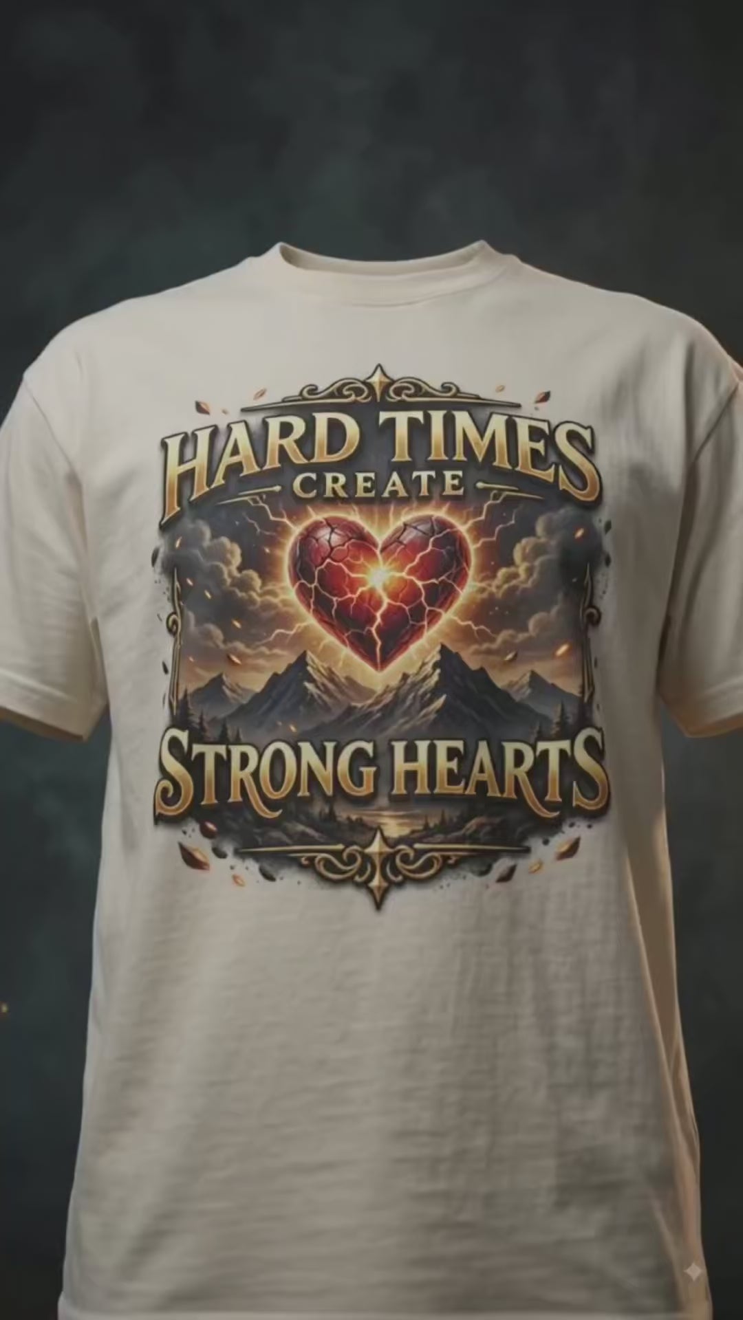 Hard Times Create Strong Hearts Premium Heavyweight Graphic T-Shirt | Stay Tight